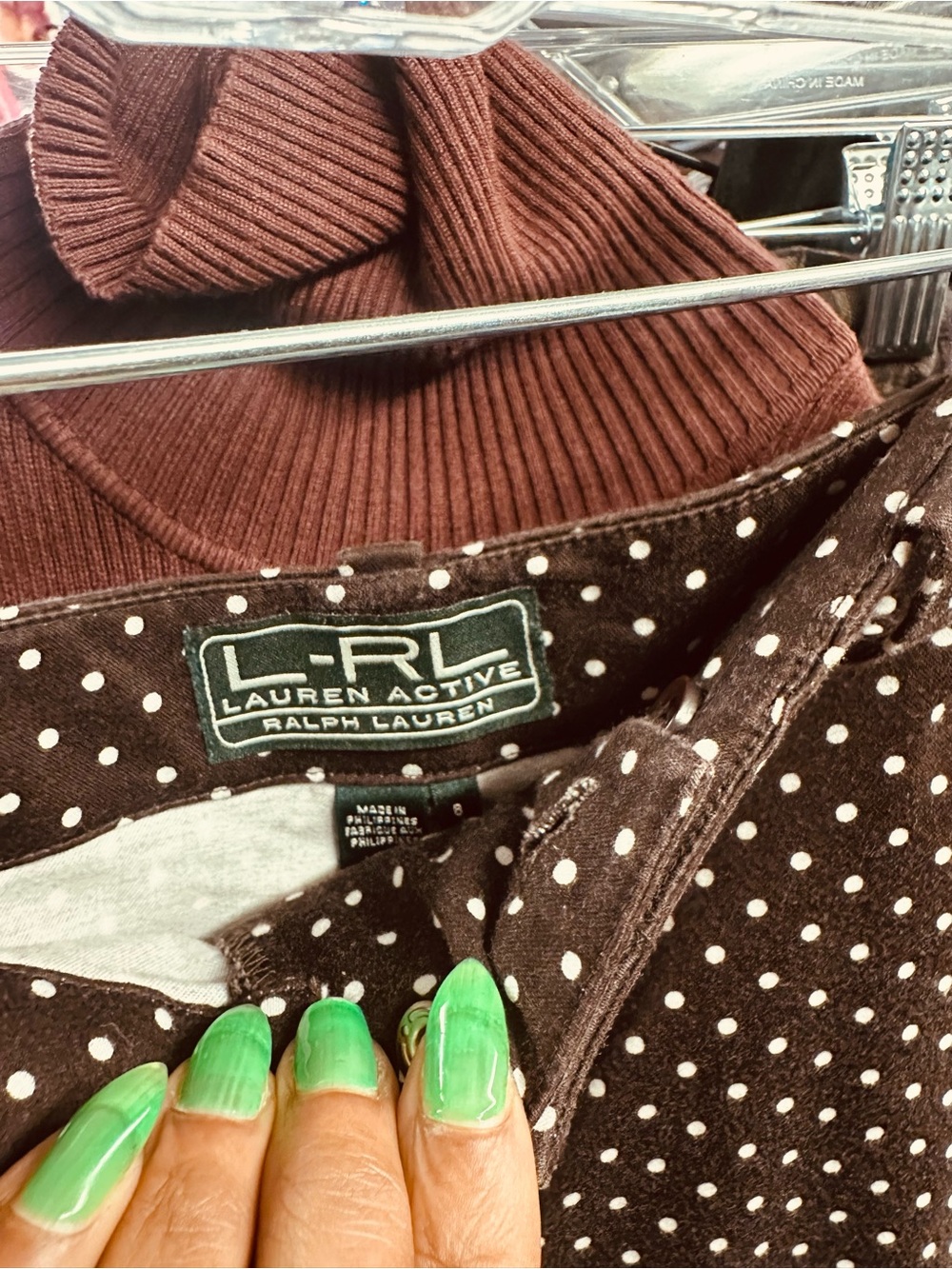 Lauren Ralph Lauren Brown Polka Dot Capris